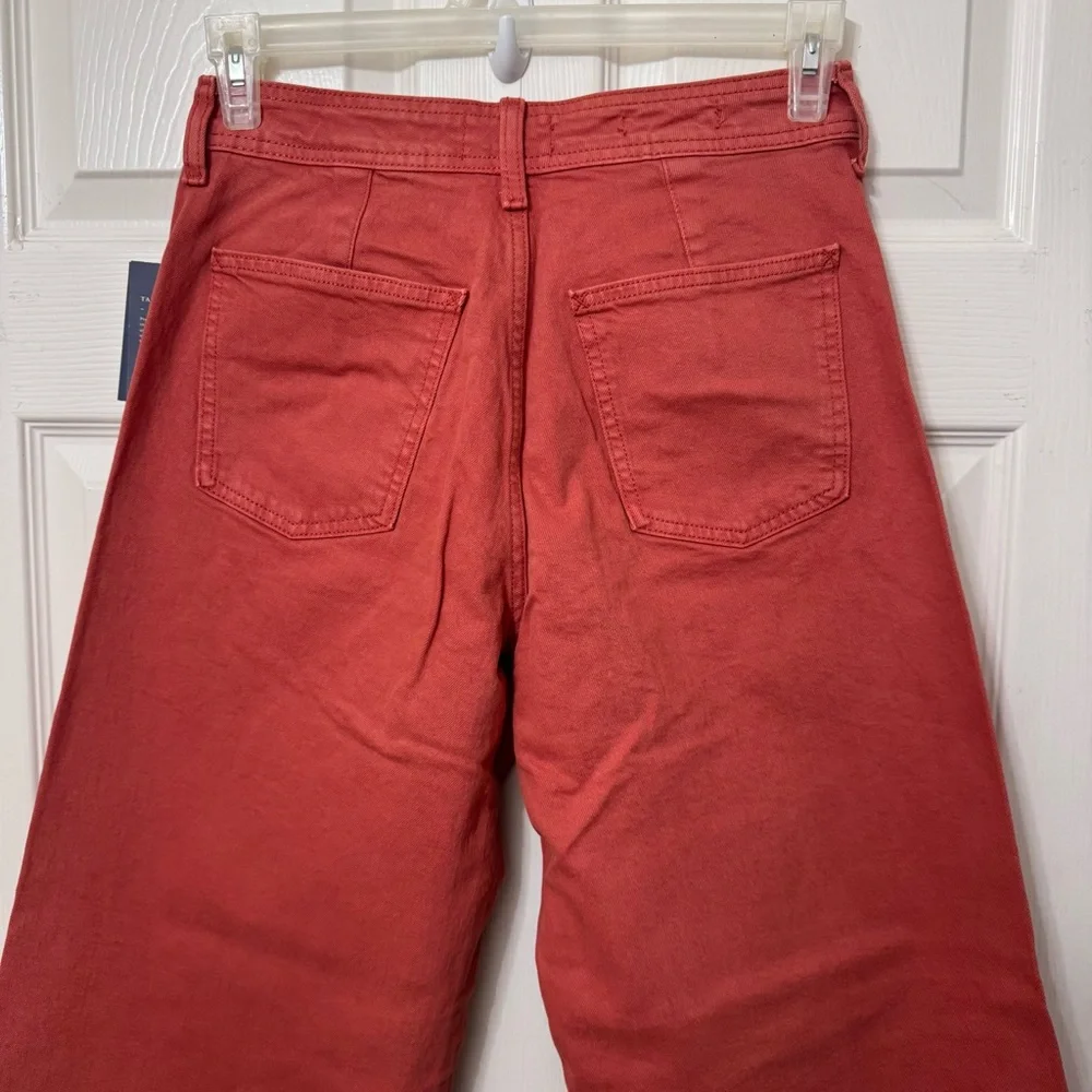 Universal Thread Sailor Wide-Leg Jeans Women’s Size 8 Coral-Red High-Rise Pants - Picture 6 of 13